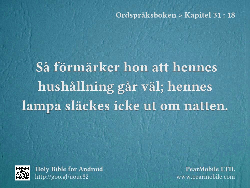 Ordspråksboken, Kapitel 31:18